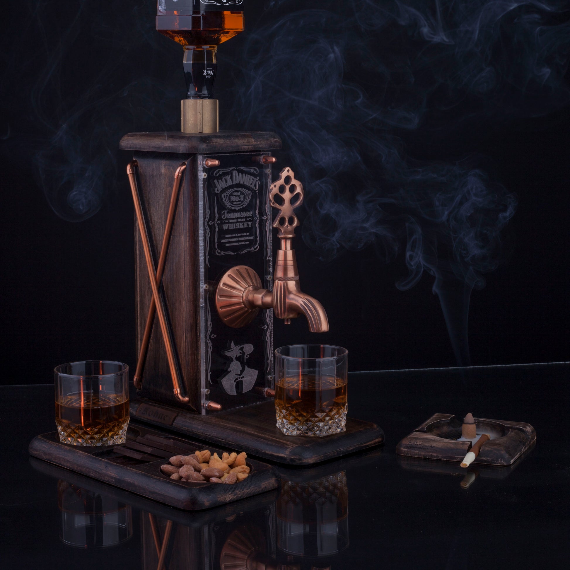 Siyah Bakır Viski Çeşmesi (Jack Daniels Temalı)