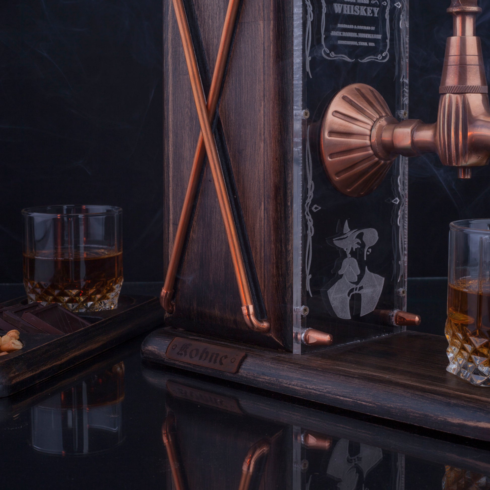 Siyah Bakır Viski Çeşmesi (Jack Daniels Temalı)