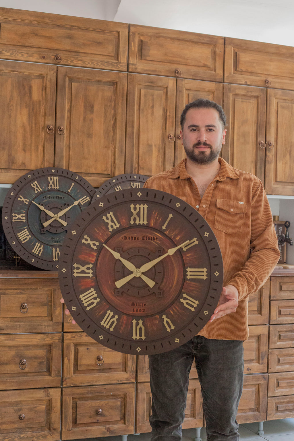 KohneAtelier CUT Duvar Saati bordo , Premium Duvar saati