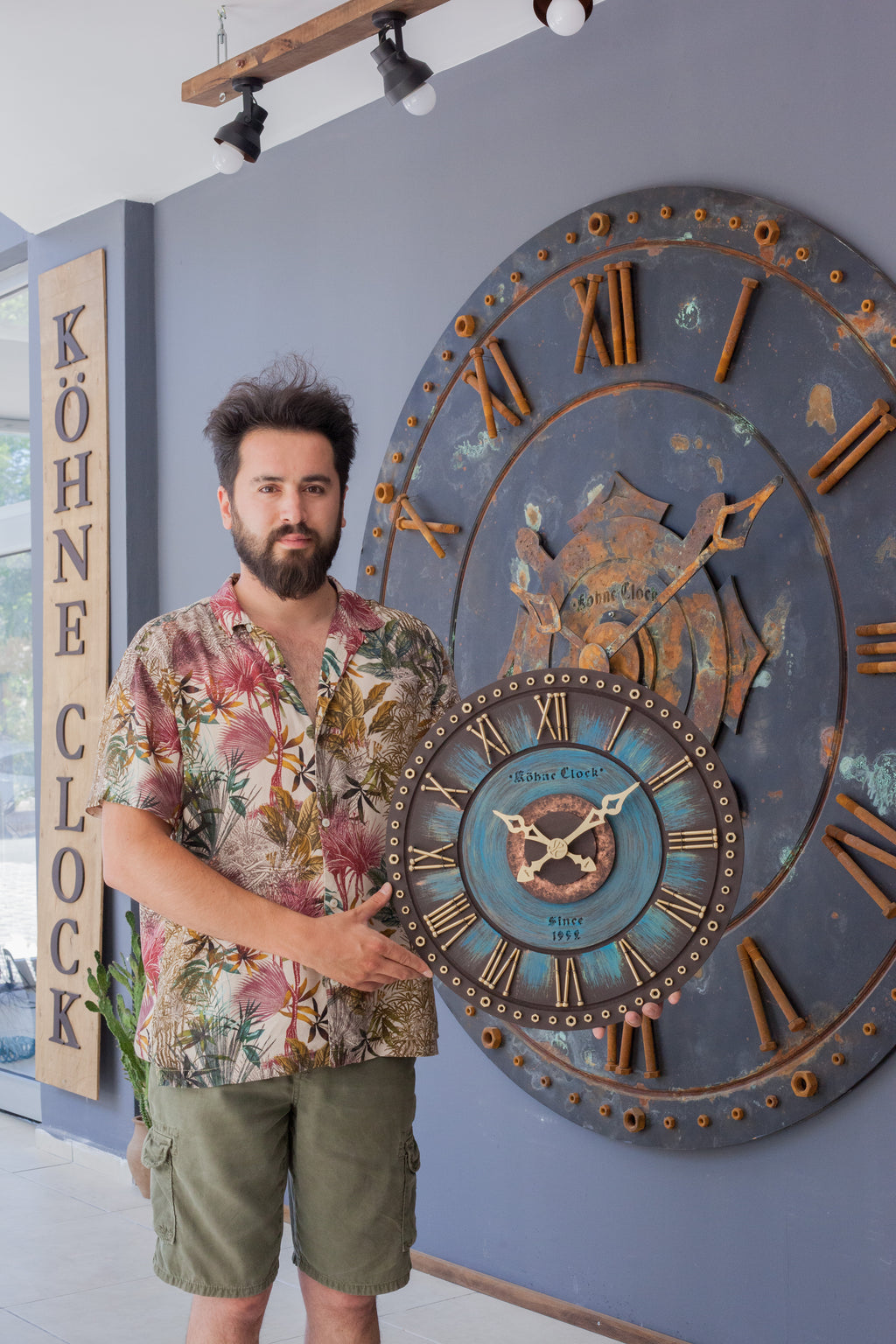 KohneAtelier Som Blue Duvar Saati, Premium Duvar saati