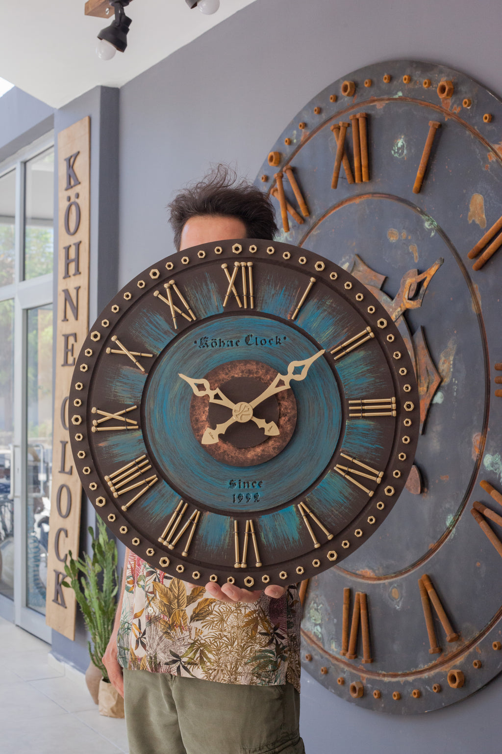 KohneAtelier Som Blue Duvar Saati, Premium Duvar saati