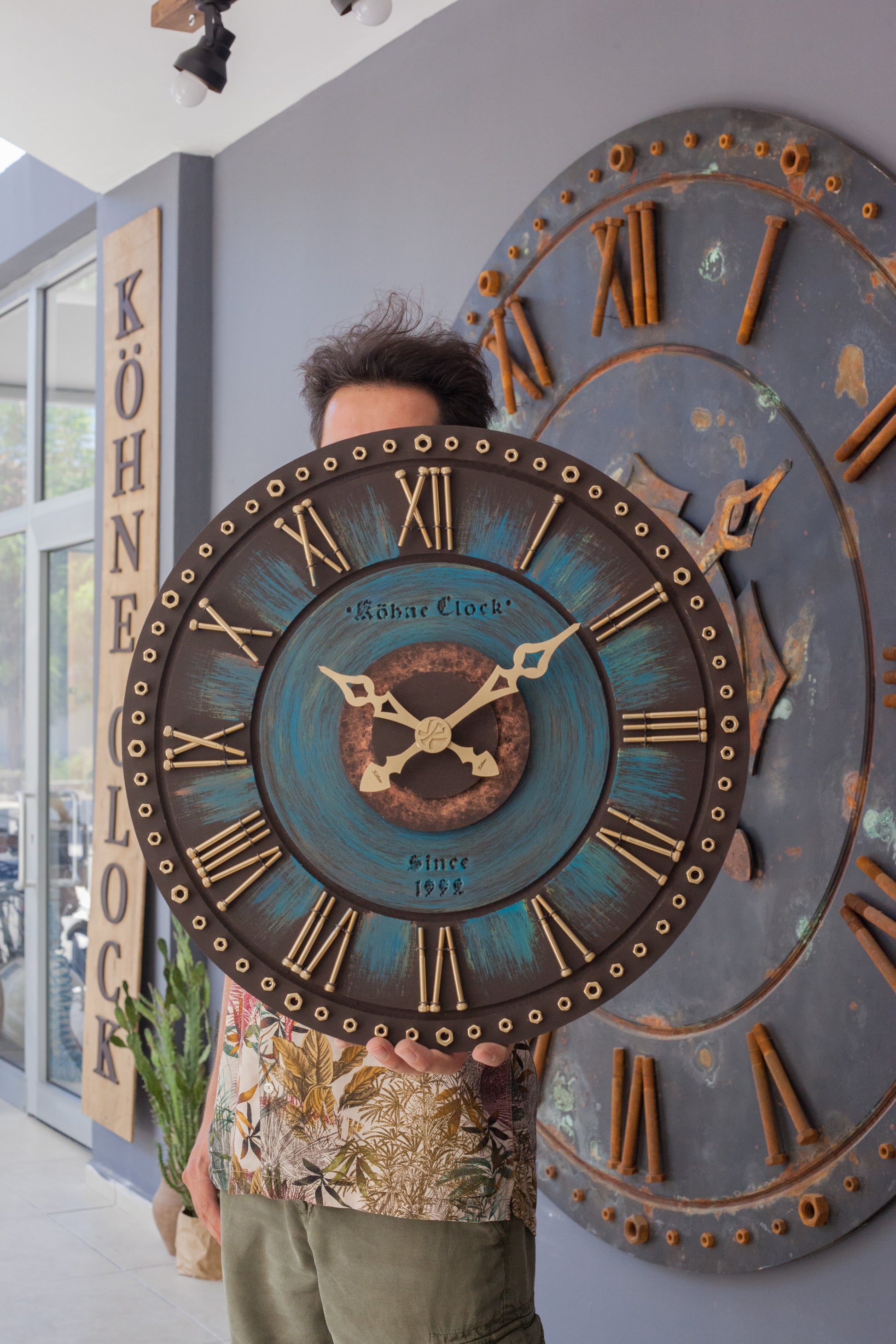 KohneAtelier Som Blue Duvar Saati, Premium Duvar saati