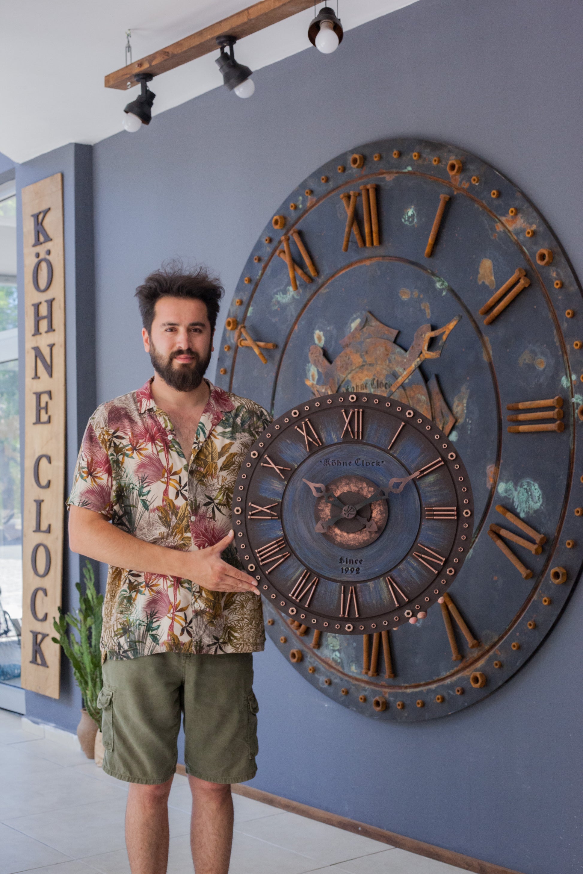 KohneAtelier Somcupper  NAVYBlue Duvar Saati, Premium Duvar saati