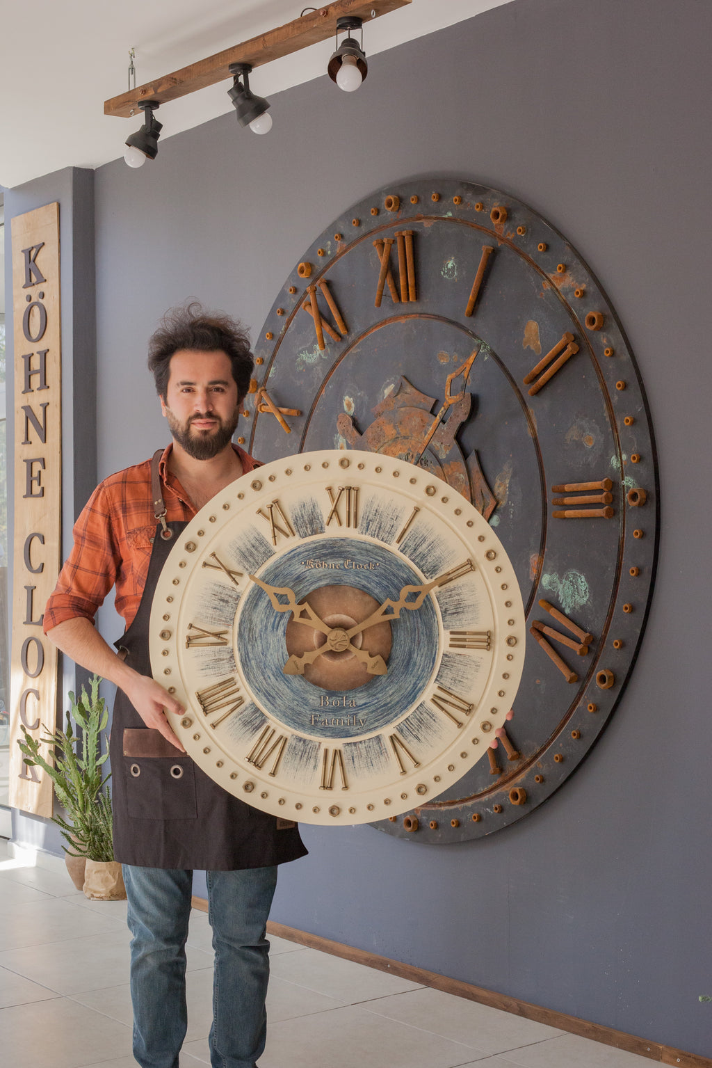 KohneAtelier Somwhiteblue  Duvar Saati, Premium Duvar saati