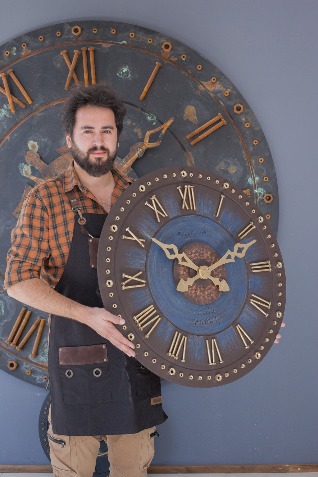 KohneAtelier Som NAVYBlue Duvar Saati, Premium Duvar saati