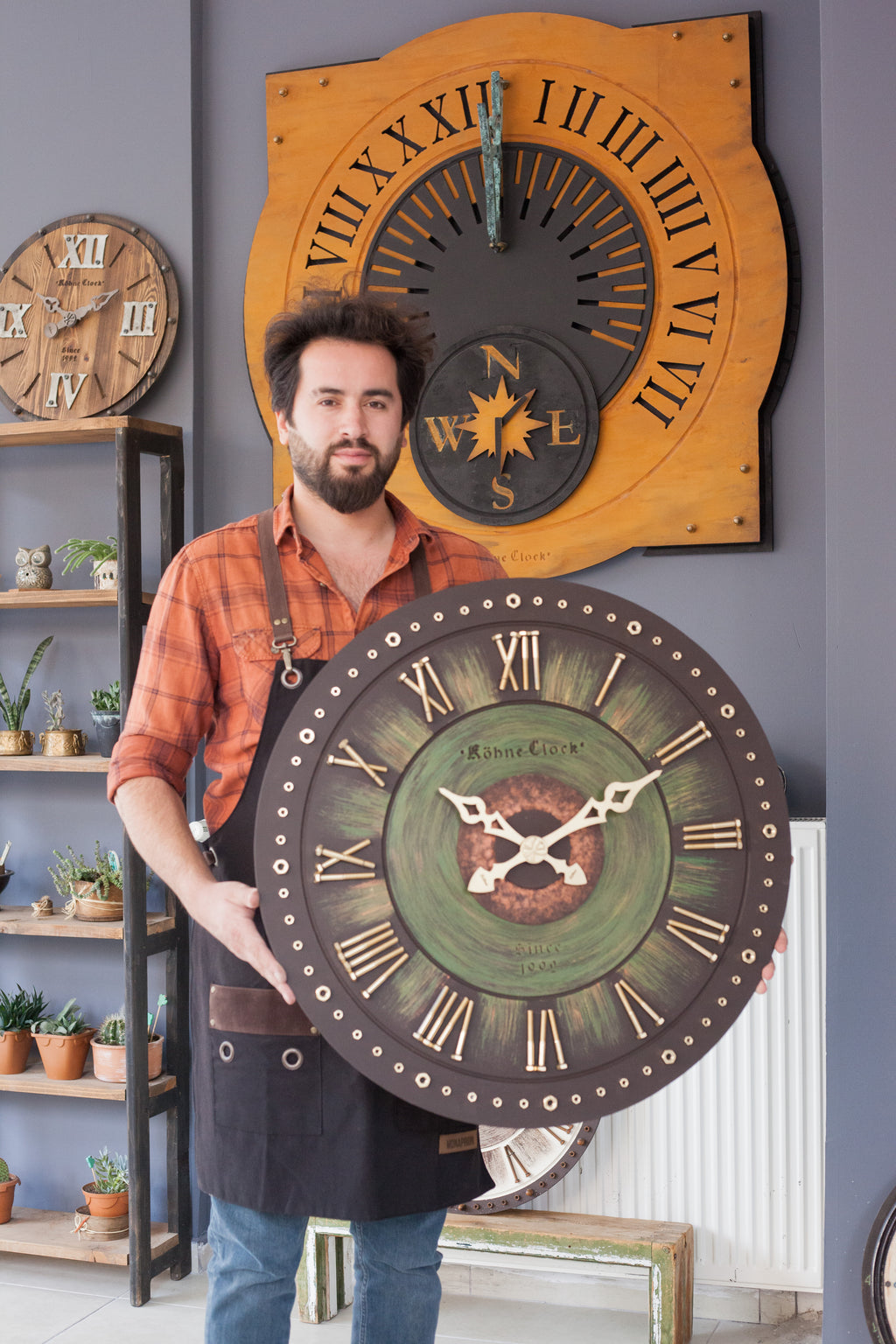 KohneAtelier Som green Duvar Saati, Premium Duvar saati