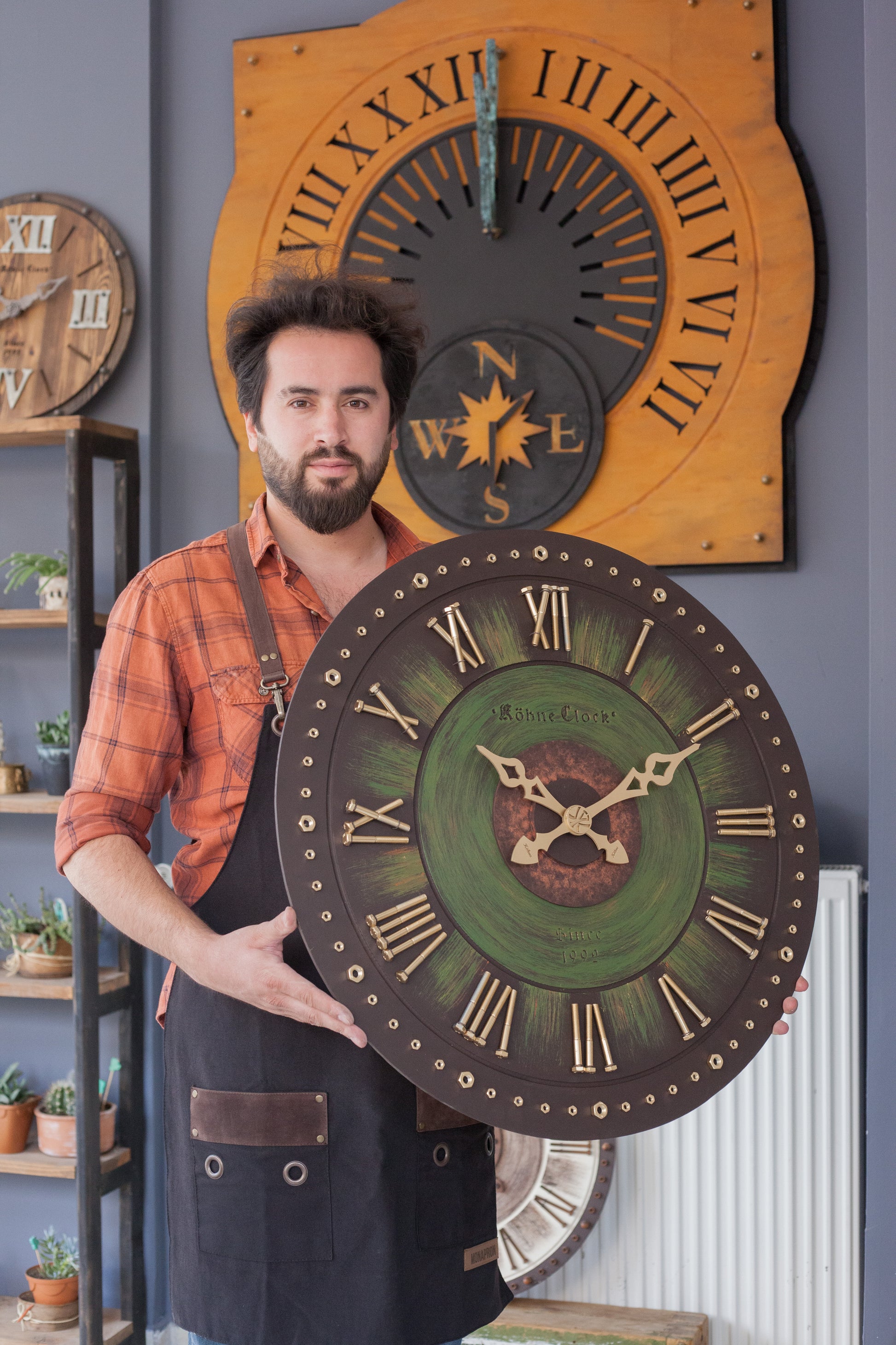 KohneAtelier Som green Duvar Saati, Premium Duvar saati