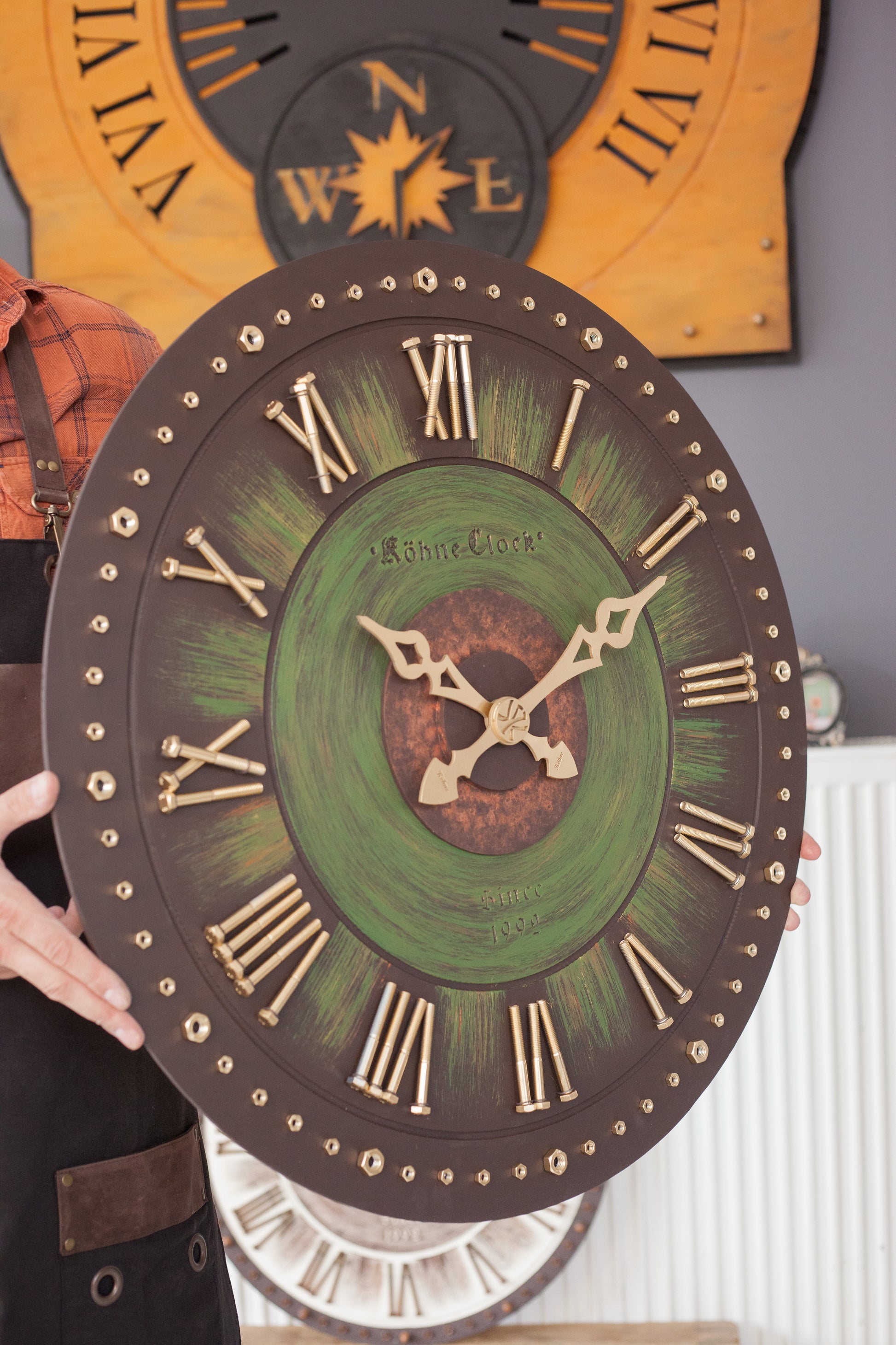 KohneAtelier Som green Duvar Saati, Premium Duvar saati