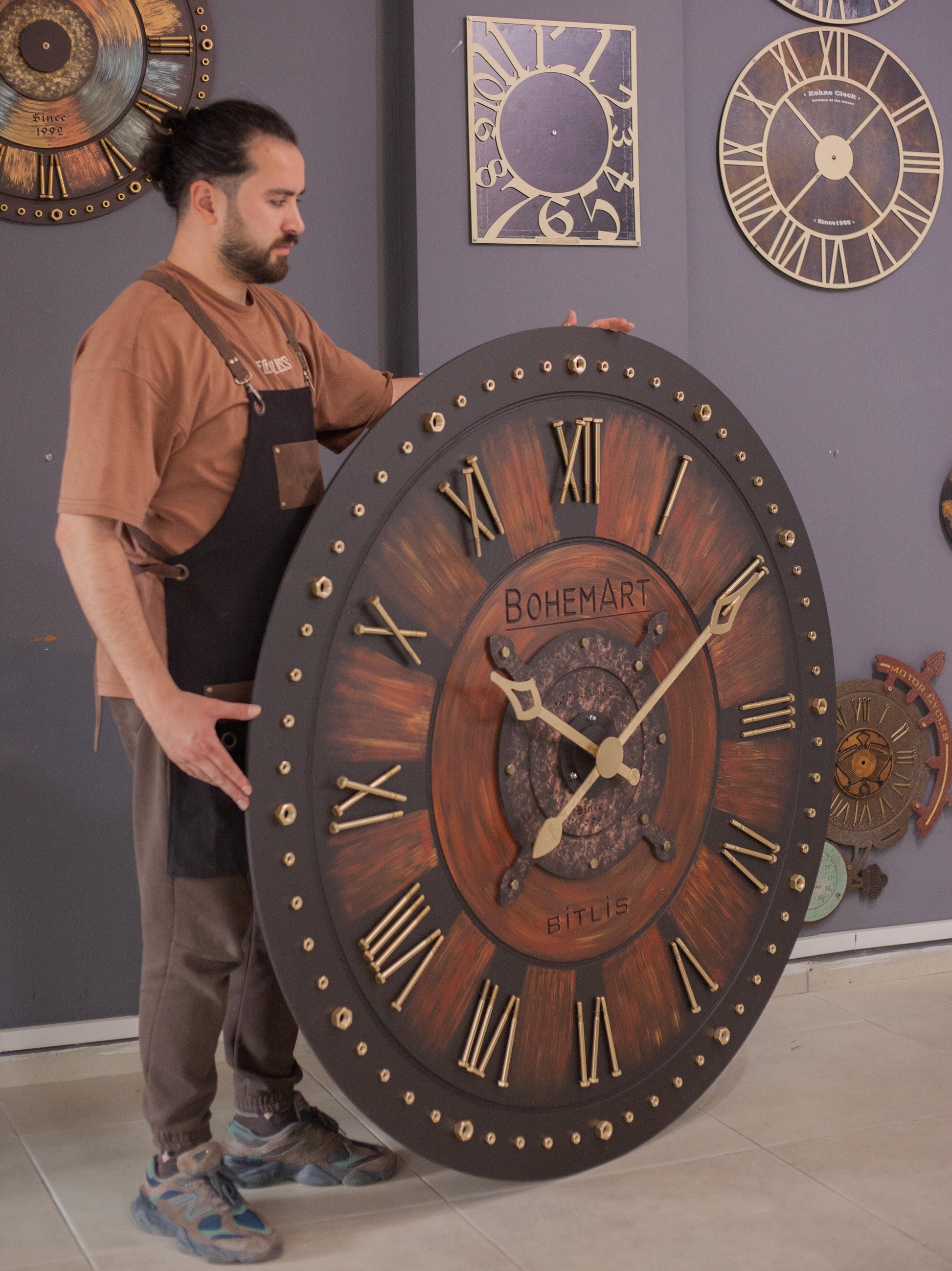 KohneAtelier Kişiye Özel  150cm duvar saati