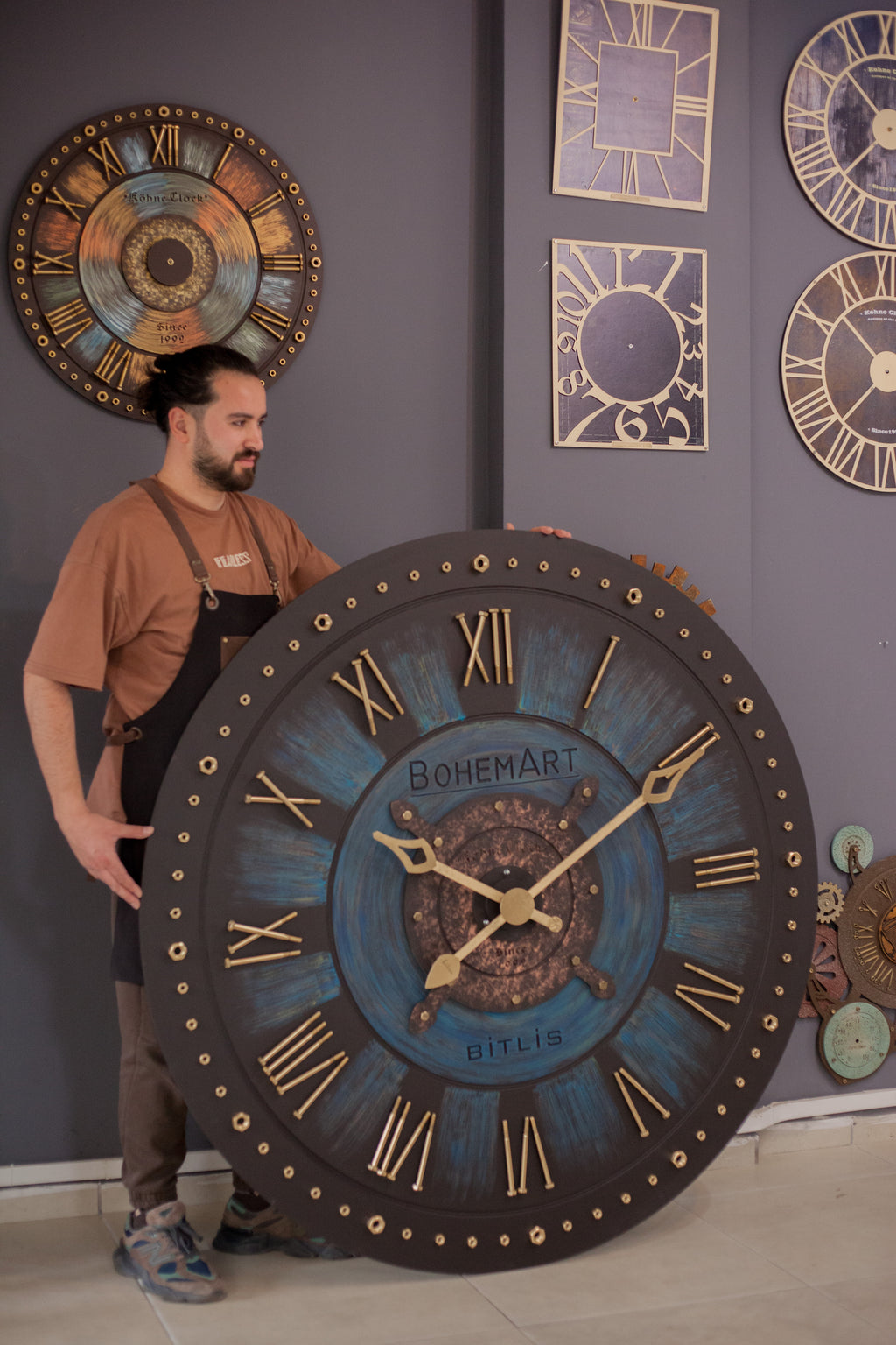 KohneAtelier Kişiye Özel  150cm duvar saati